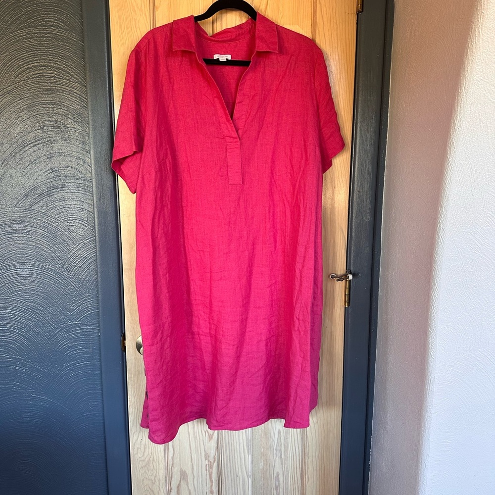 J. Jill Fuchsia Linen Dress